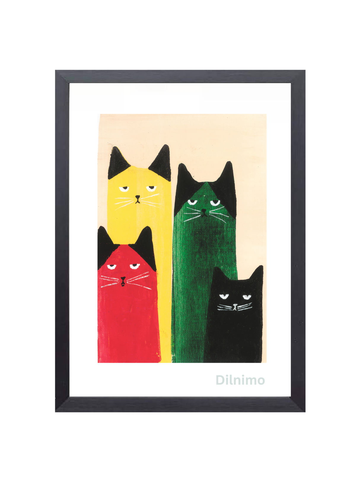 The Whimsical Charm Cat-titude Trio Original Painting