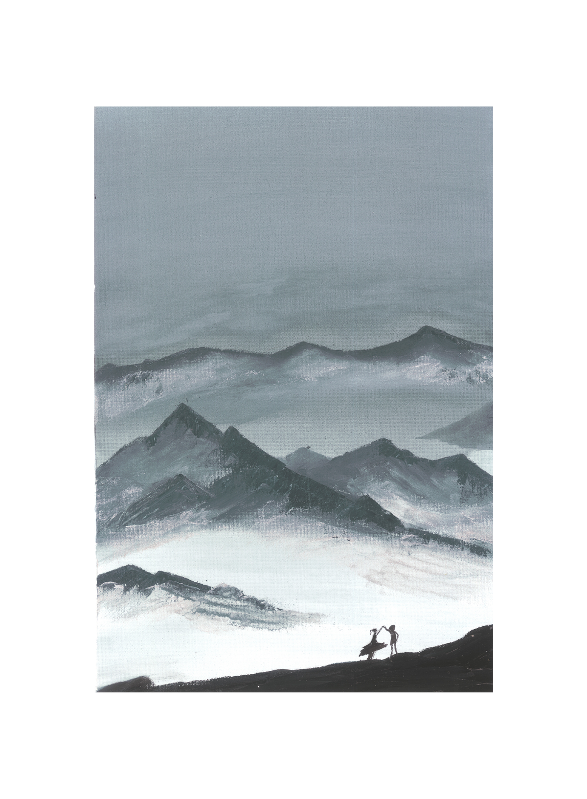 Misty Mountain Dance Serene Landscape Original Painting