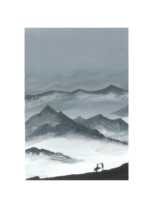 Misty Mountain Dance Serene Landscape Original Painting