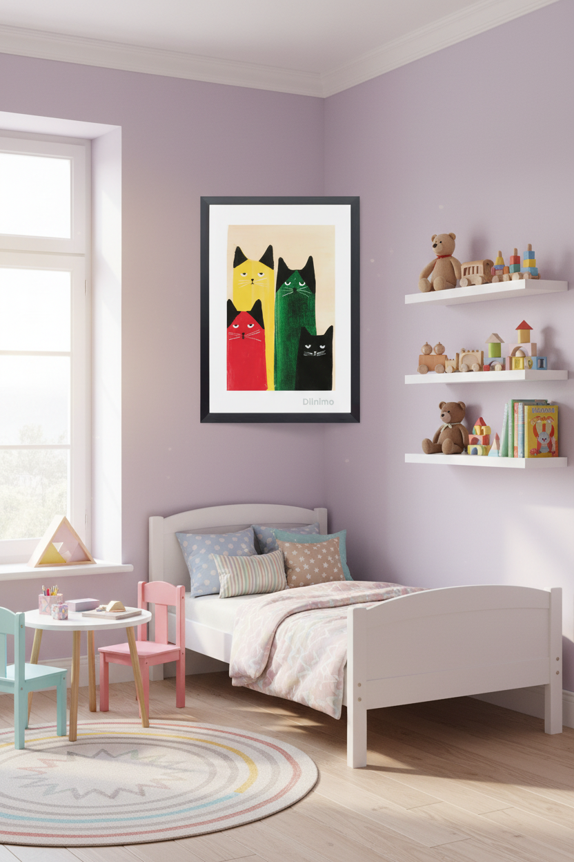 The Whimsical Charm Cat-titude Trio Original Painting